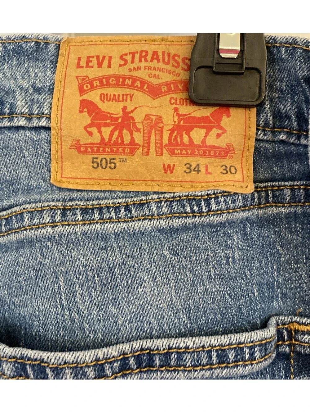 Levis Jeans Mens 505 Casual Medium Wash Classic Everyday Straight Work 34X30